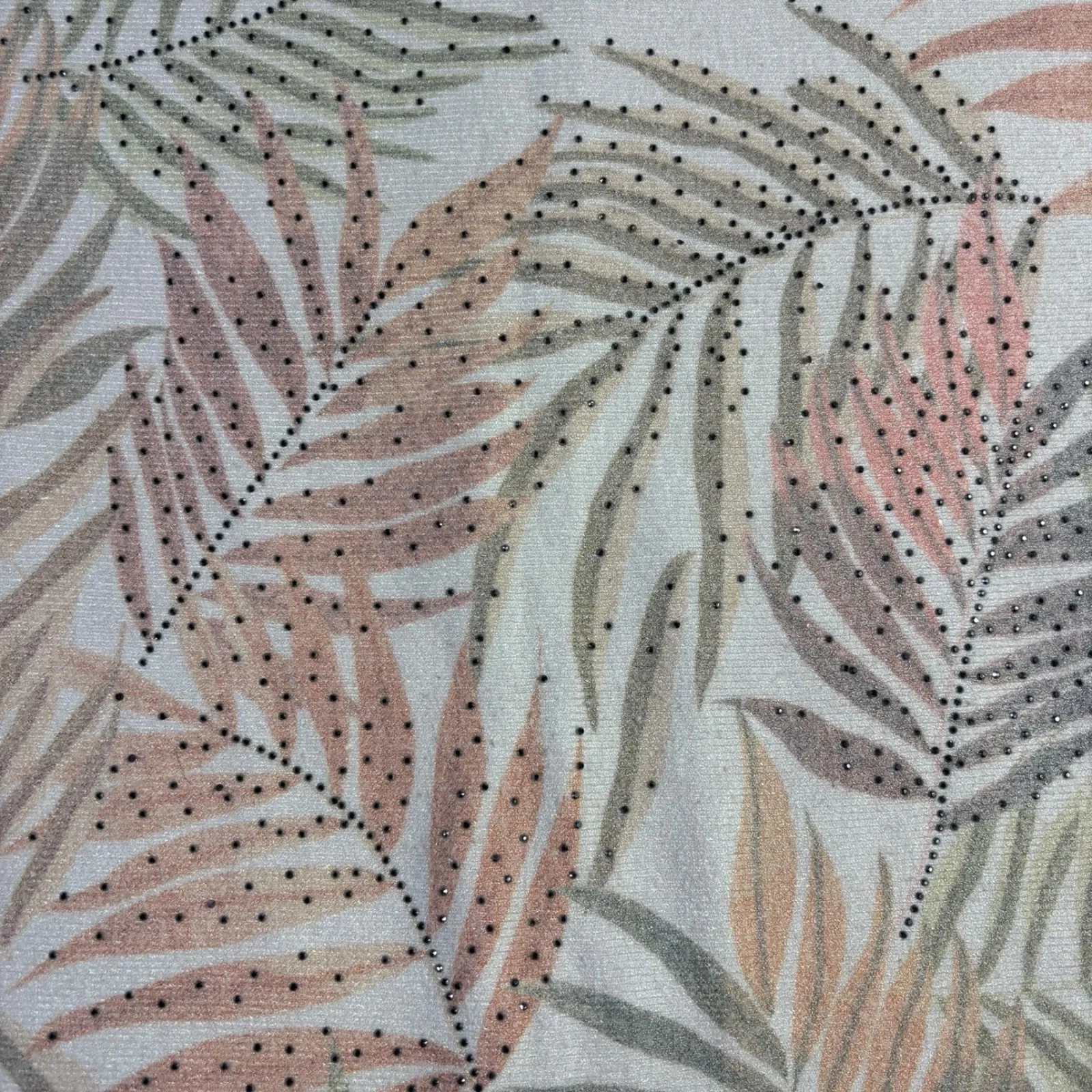 Sioni Women's M Palm Leaf Rhinestone Embellished Knit Top Grandmacore Green Size M - Image 4