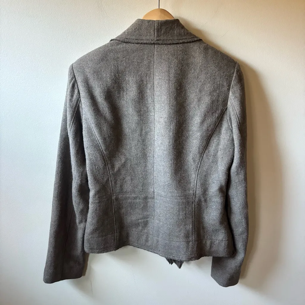 CAbi Brown Ruffled Wool Blazer - Image 5