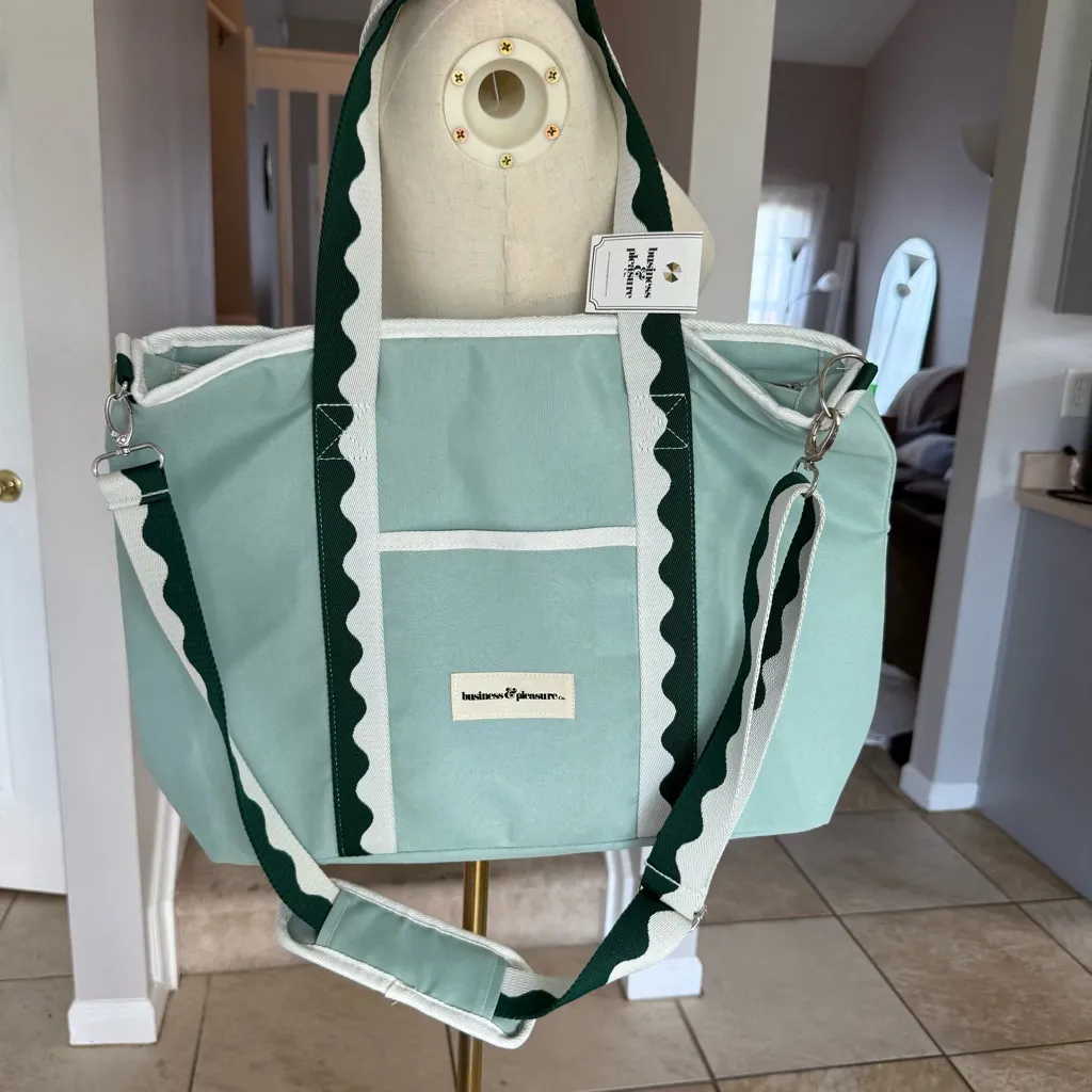 Light green tote cooler bag vacation beach bag - Image 2