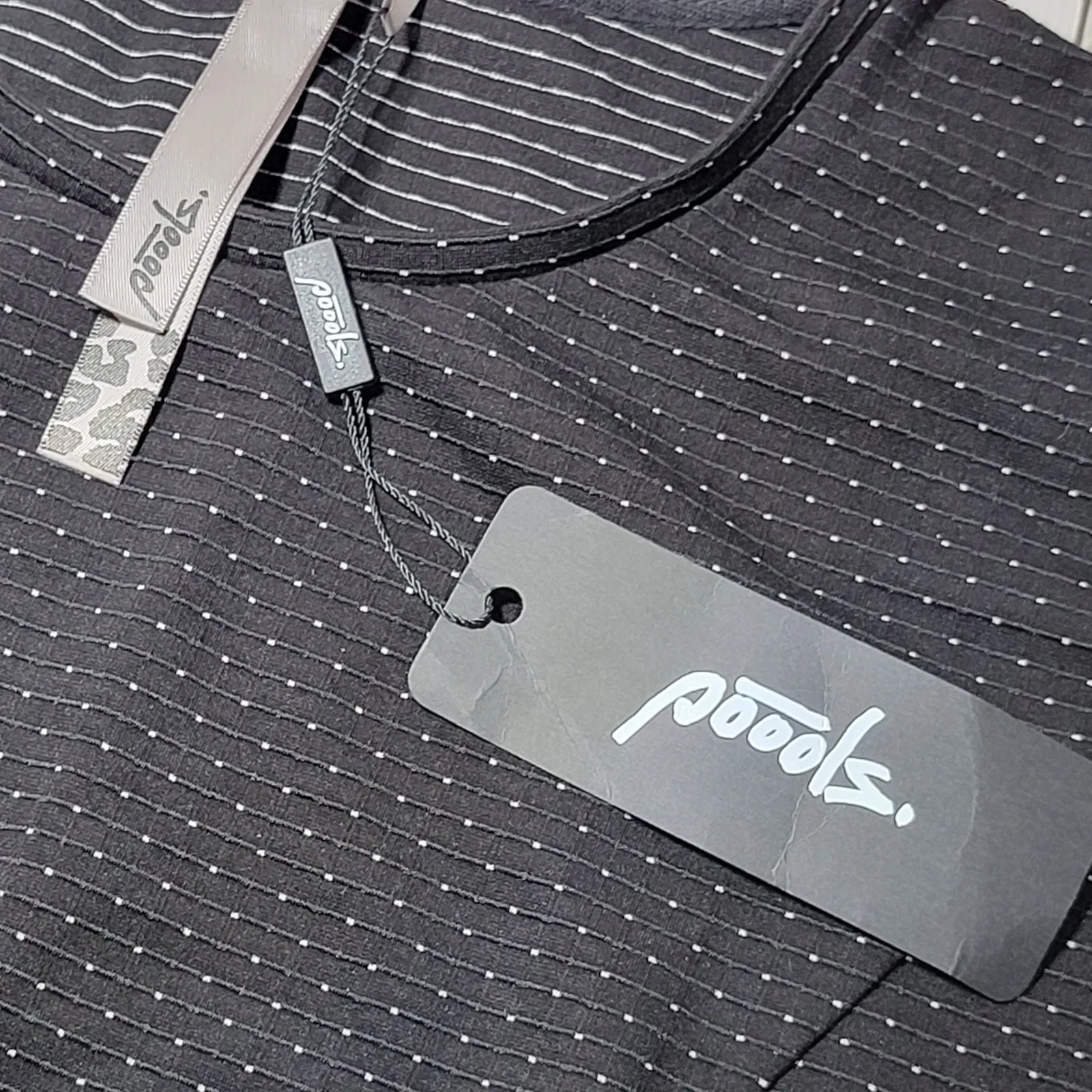 Poools Polka Dot 3/4 Sleeve Scoop Neck Top 38 NWT‎ Black - Image 10