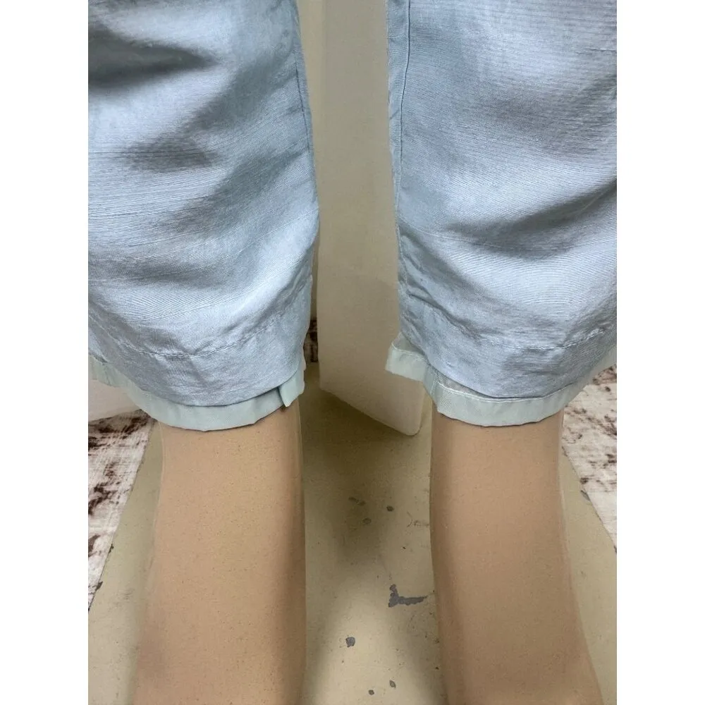Women's Vintage Newport News Silk Tapered Leg High Waist Pants Blue Size 10 - Image 8