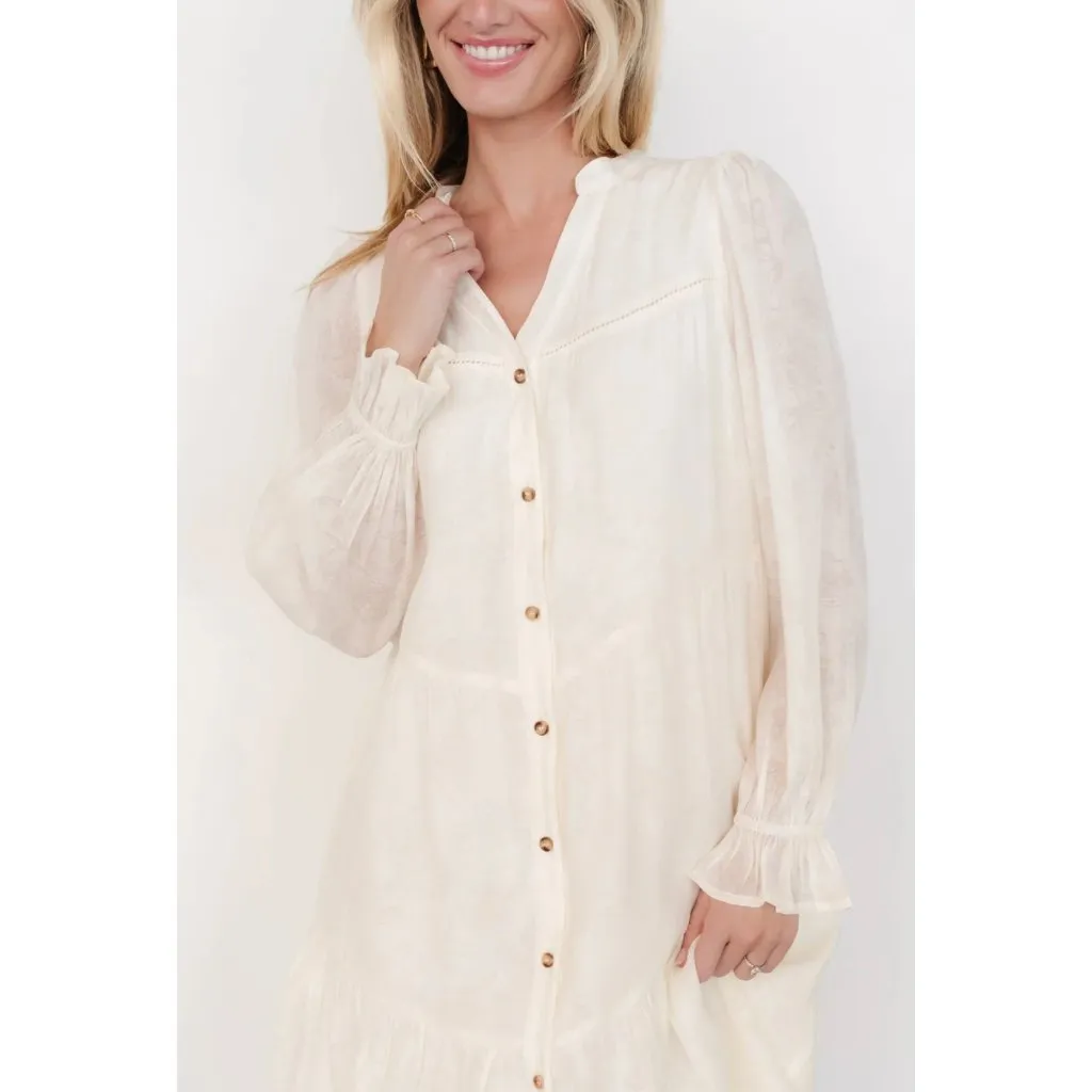 Baltic Born Brenna Button Midi Dress with Pockets in Cream Size L NWOT - Image 3