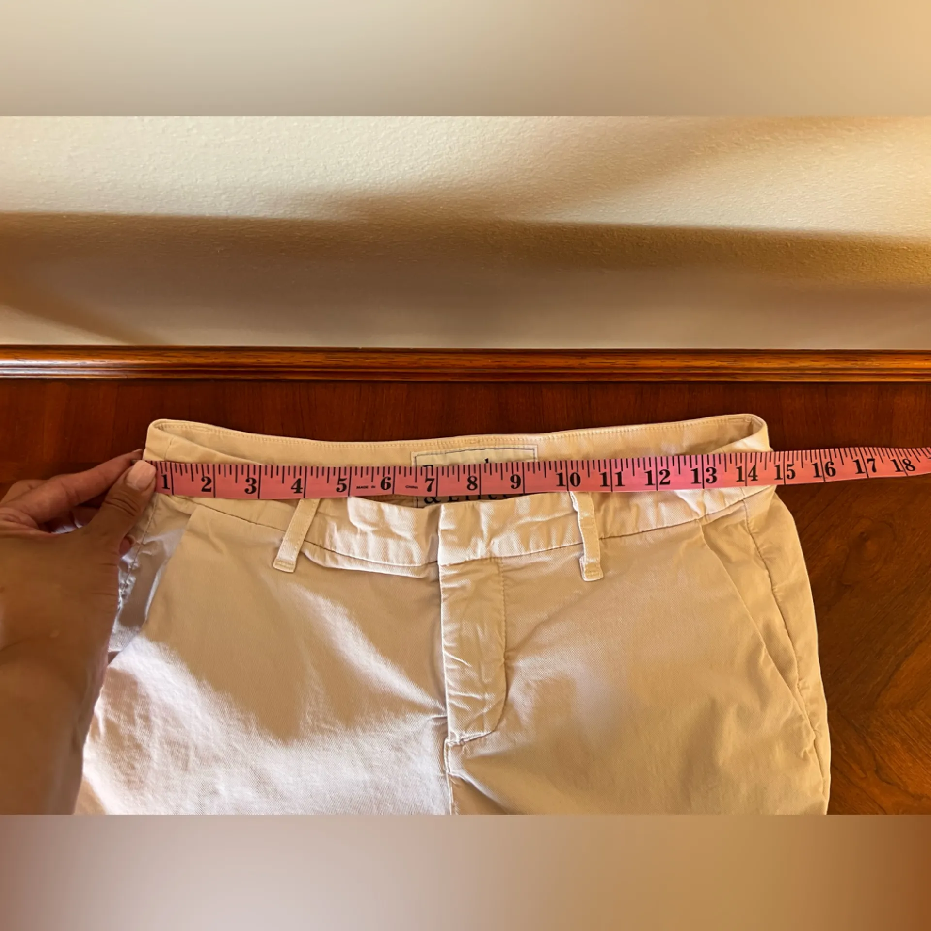 Frank & Eileen Wicklow Cotton Crop Chinos In Vintage Rose Size 4 - Image 8