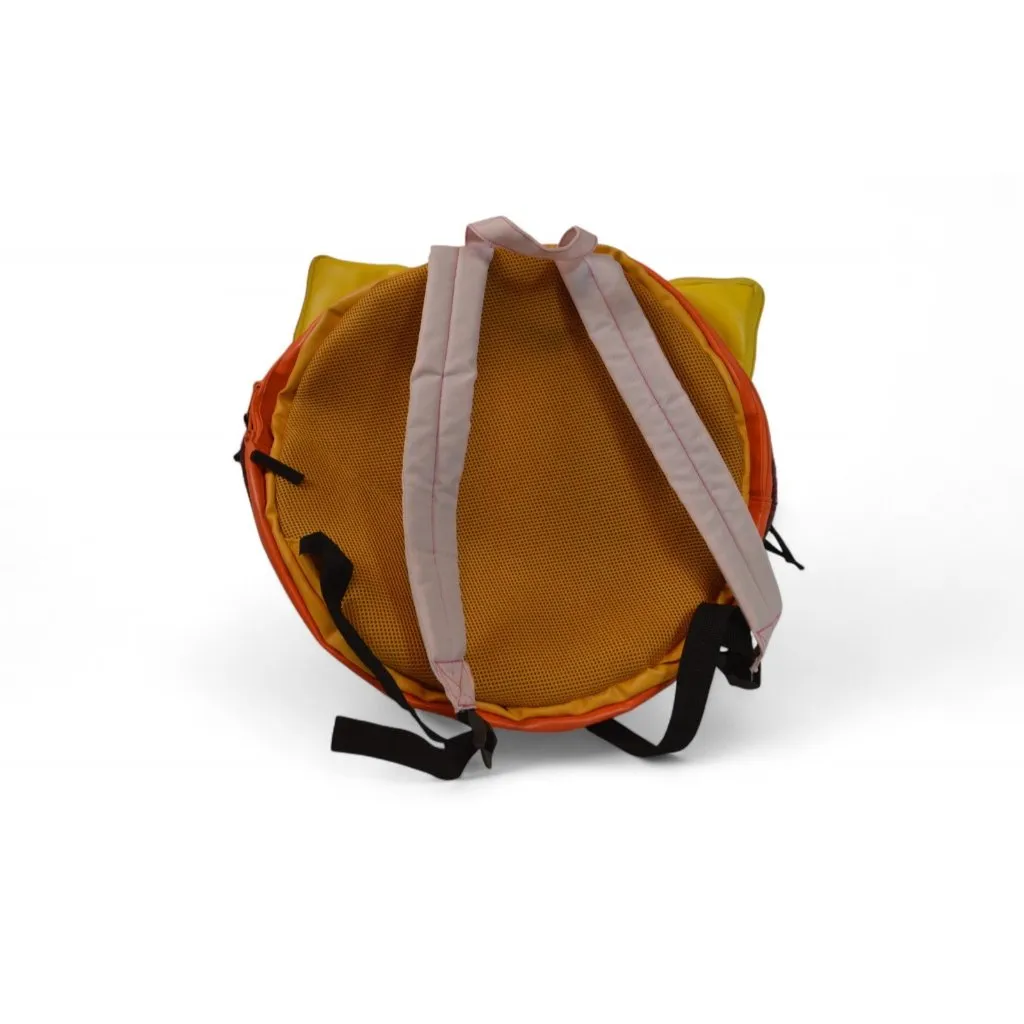 Vintage Hamburger Cheeseburger Novelty Backpack Round Food Shape Bag Gold - Image 2