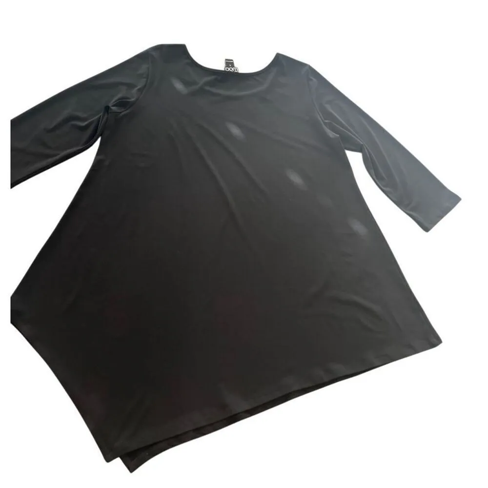 Ciara Sun Woo Top Black Tunic Blouse Shirt Solid Long Sleeve size L Black - Image 5