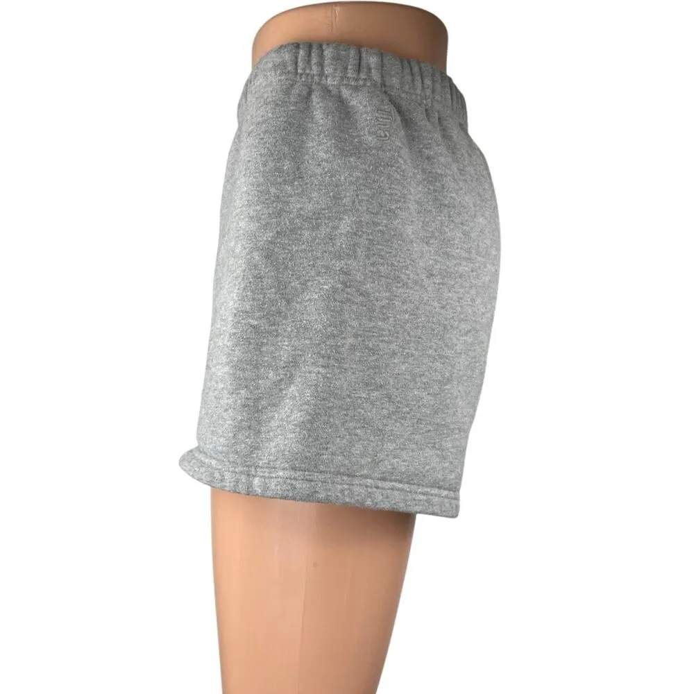 Aritzia TNA Gray Cozy Fleece High Elastic Waist Boyfriend Sweat Lounge Shorts S - Image 2