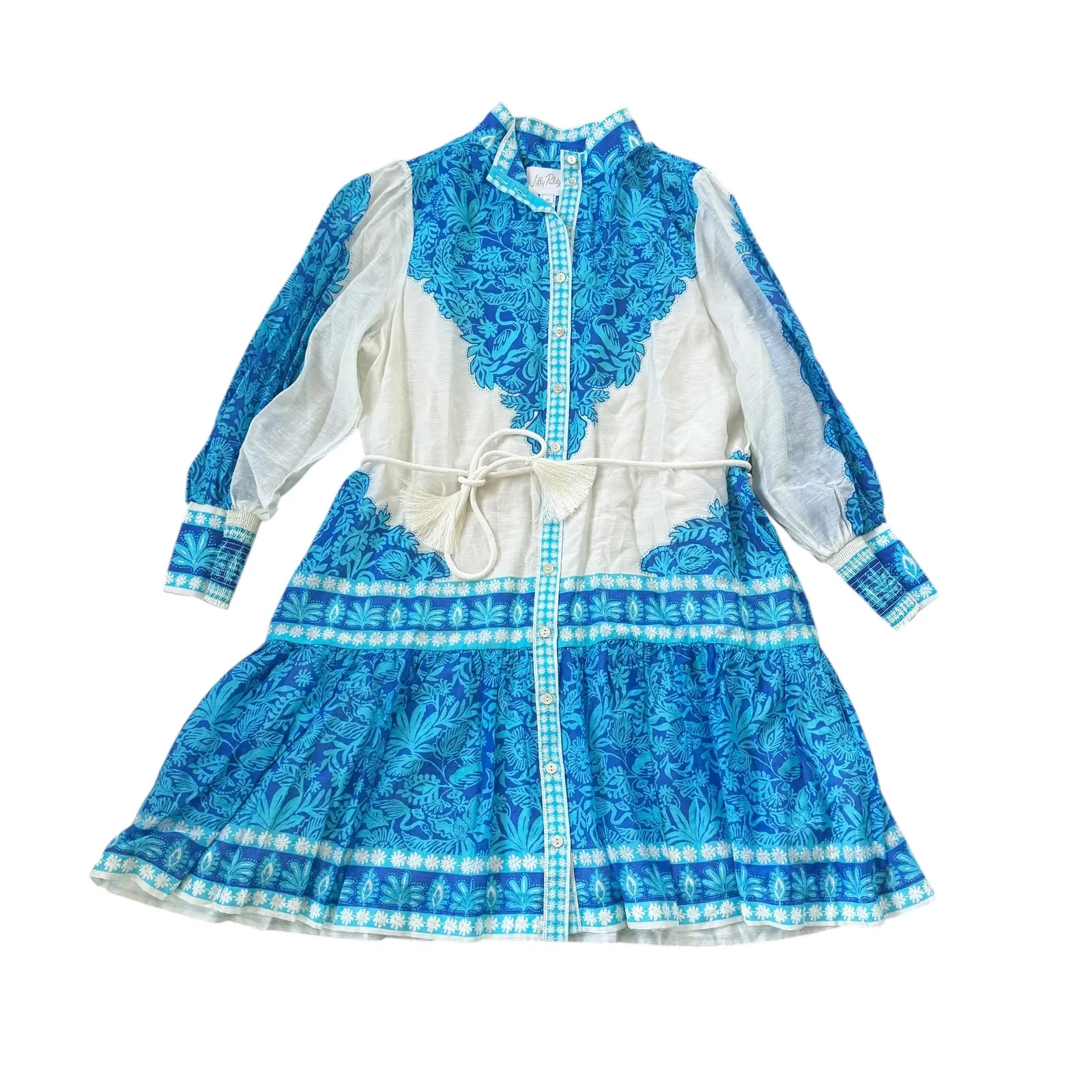 NEW Lilly Pulitzer Drena Dress Breezy Aqua Jungle Escape Engineered Woven Dress - Image 3