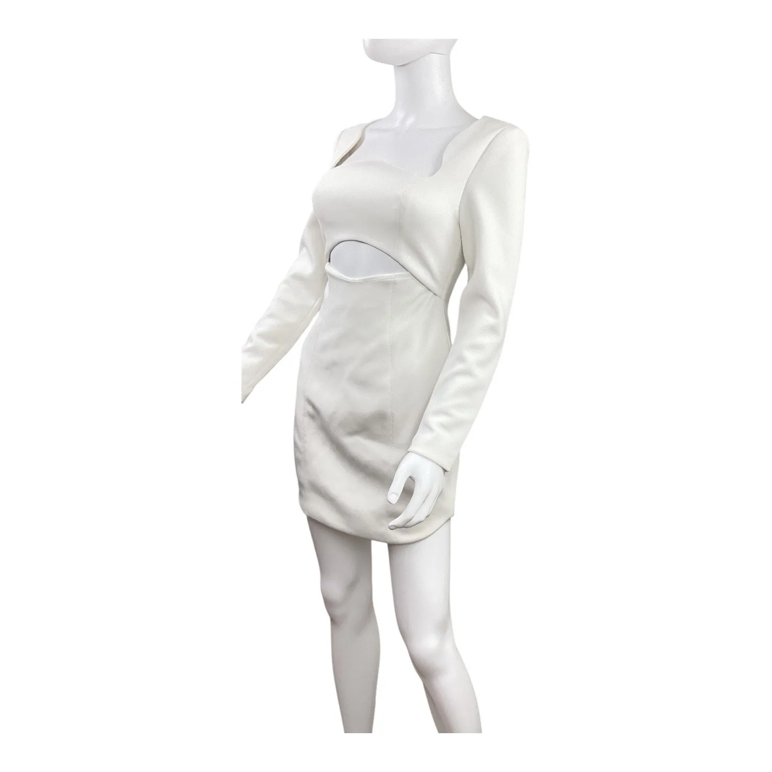 MISHA White Long Sleeve Cutout Square Neck Mini Dress Size US 2 - Image 6