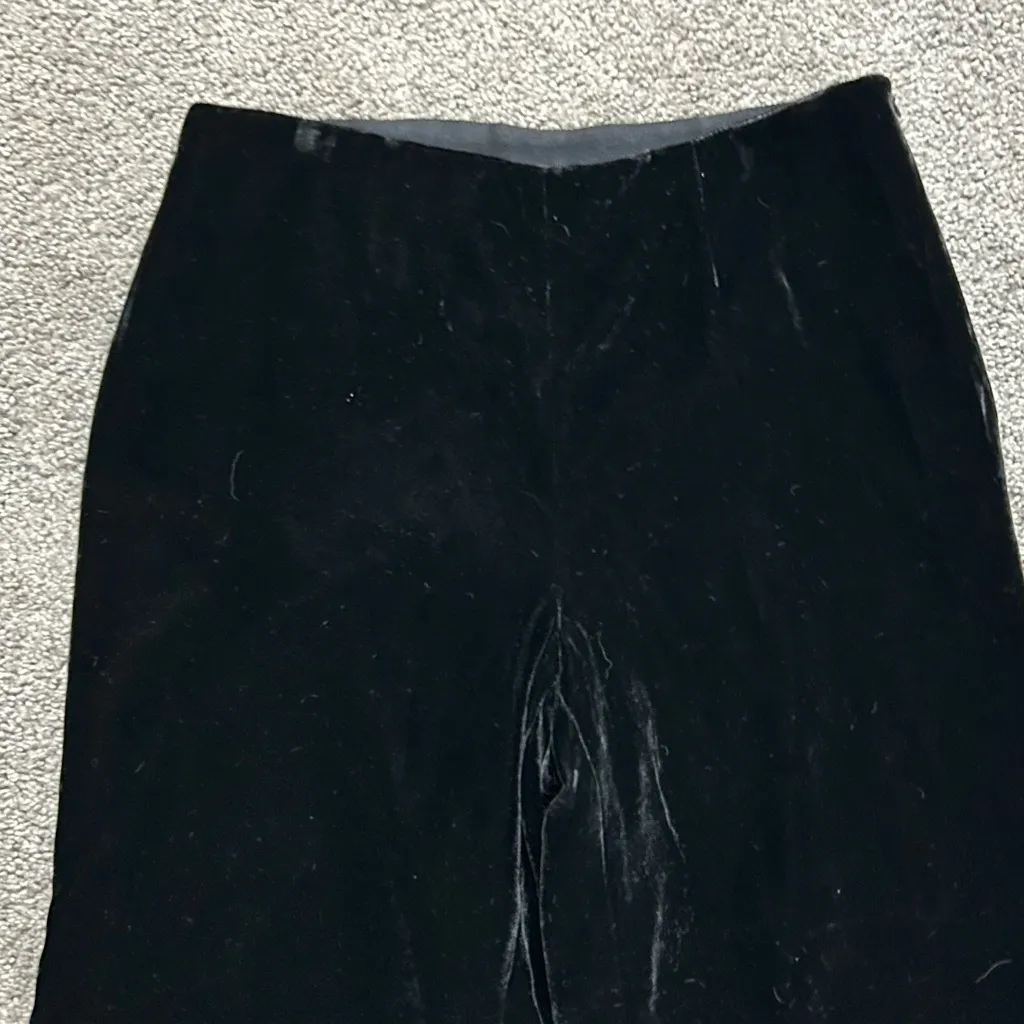 NEW Liz Claiborne Wide Leg Black Velvet Pants size 2P NWT New With Tags - Image 4
