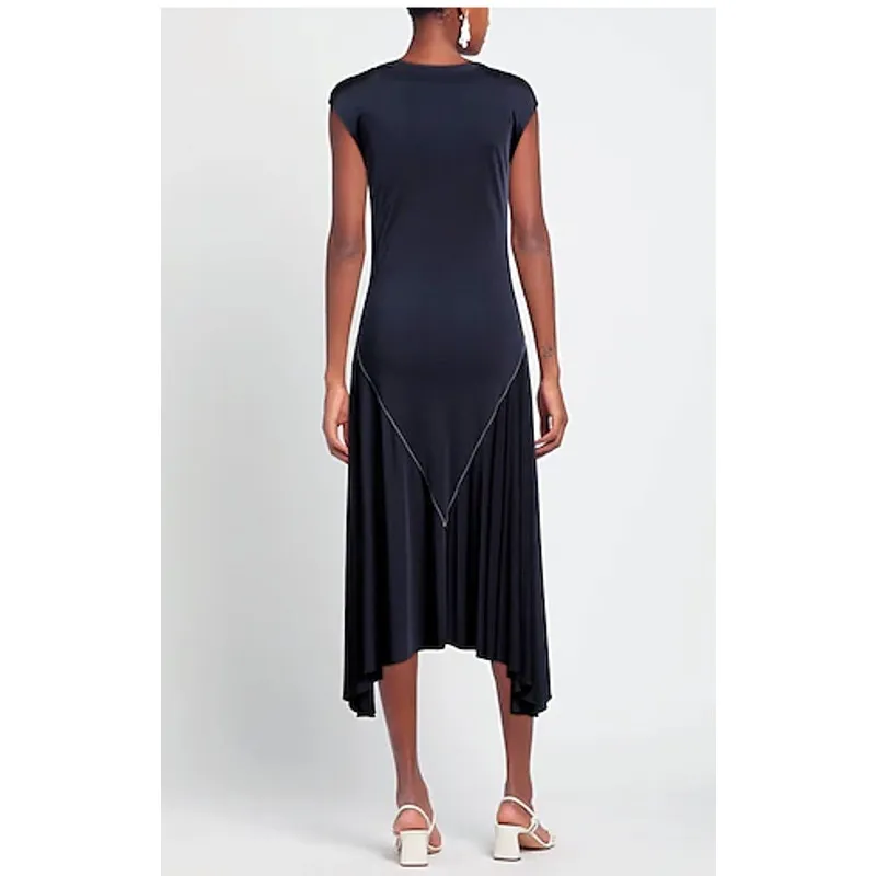 MARNI FLUID JERSEY MIDI DRESSES‎ Size 2 New with Tags Blue - Image 4