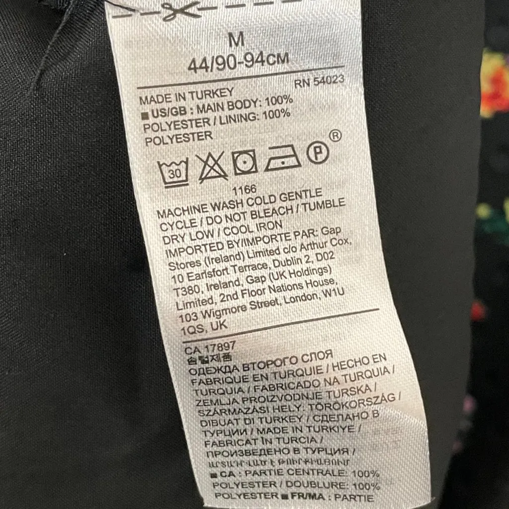 Banana Republic‎ Floral Dress Clip-Dot Ruffle Drop Waist Sheer Long Sleeves Med - Image 14