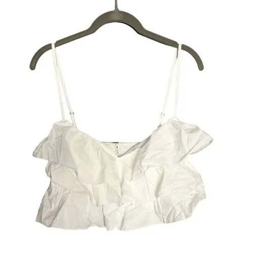 NWT Free People Danelle Set in Optic White, Ruffle Crop‎ Top Wide Leg Trouser XL - Image 4