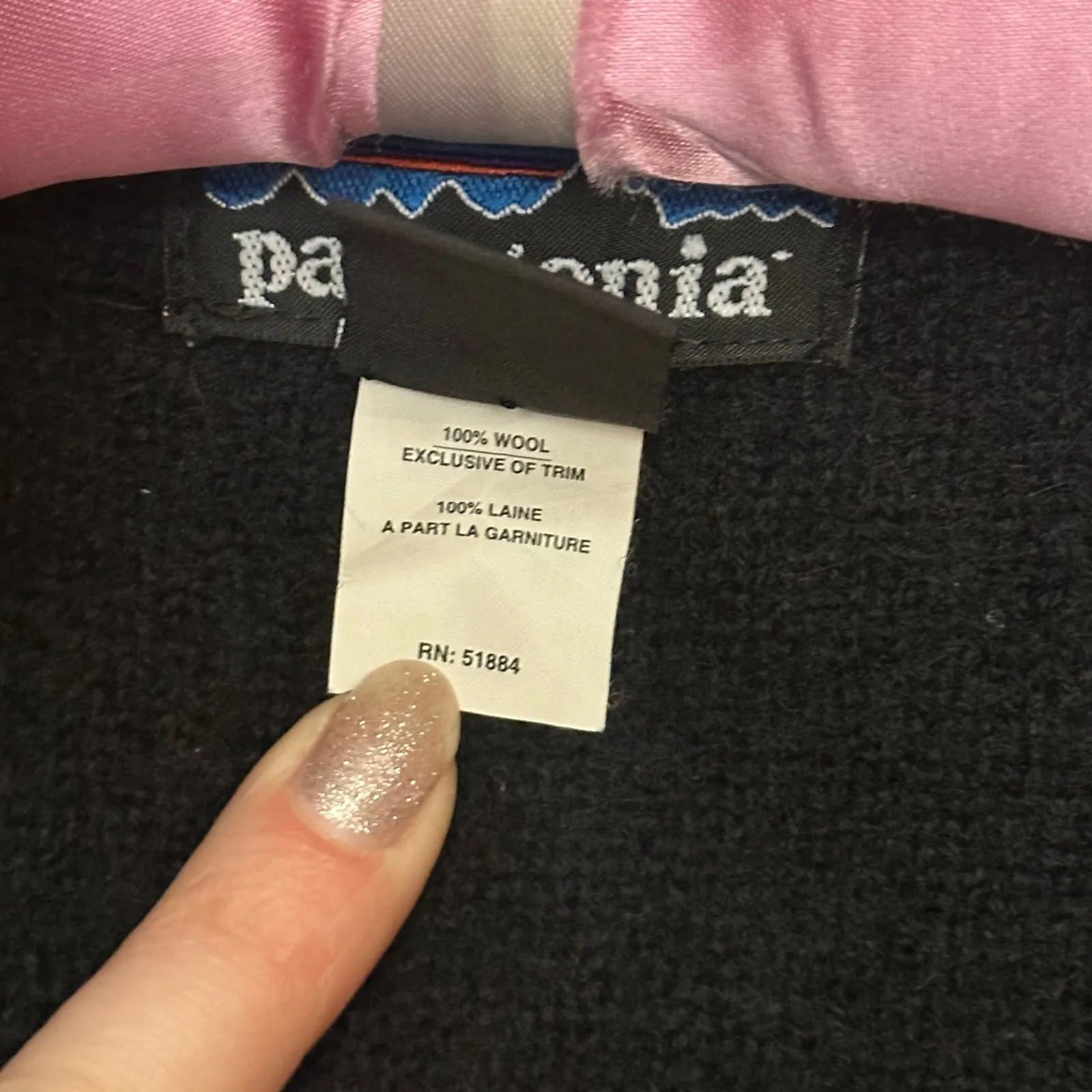 Patagonia Womens M Black 100% Wool Boucle Full Zip Jacket Knit Sweater Cozy Fall - Image 6