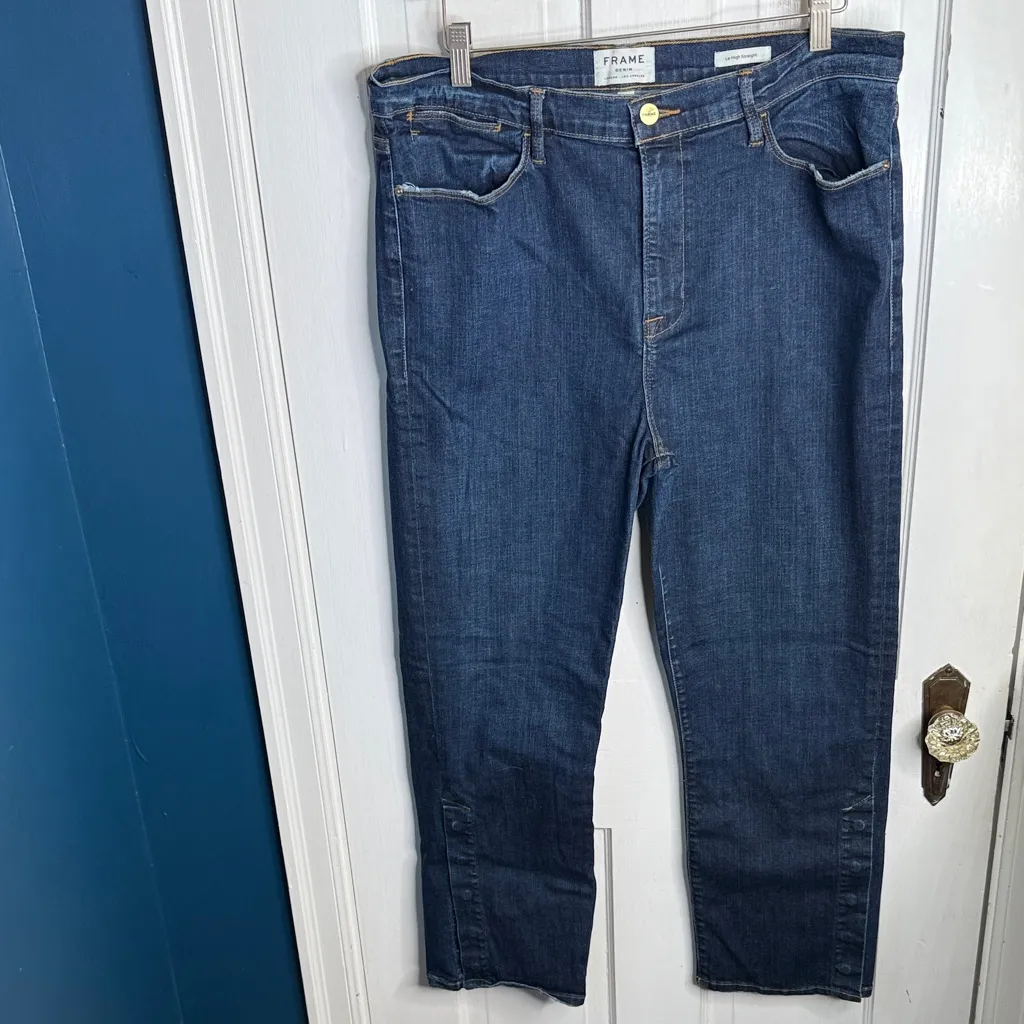 FRAME Meribel The Modern Pocket High-Rise Crop Jeans W1884 Sz 31 - Image 4