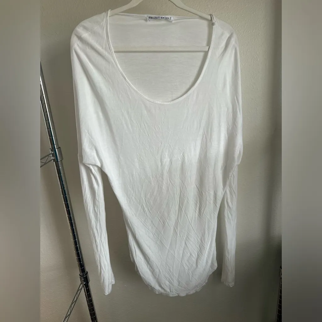 White Project Social T Women's Top. Long line a Tunic. - Image 4