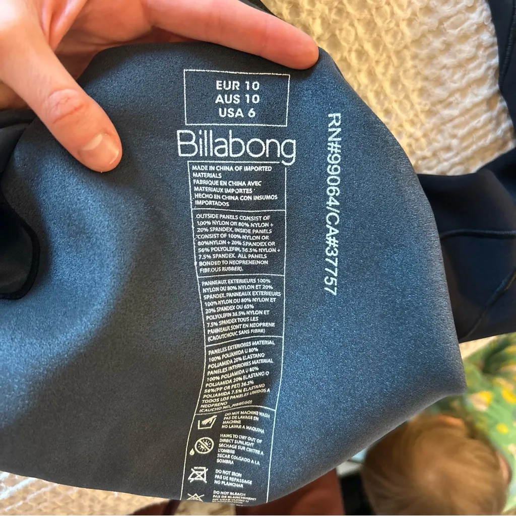 BILLABONG Synergy ZG300 Wetsuit Surf Shirt Top Rash Guard- Size 6 - Image 5