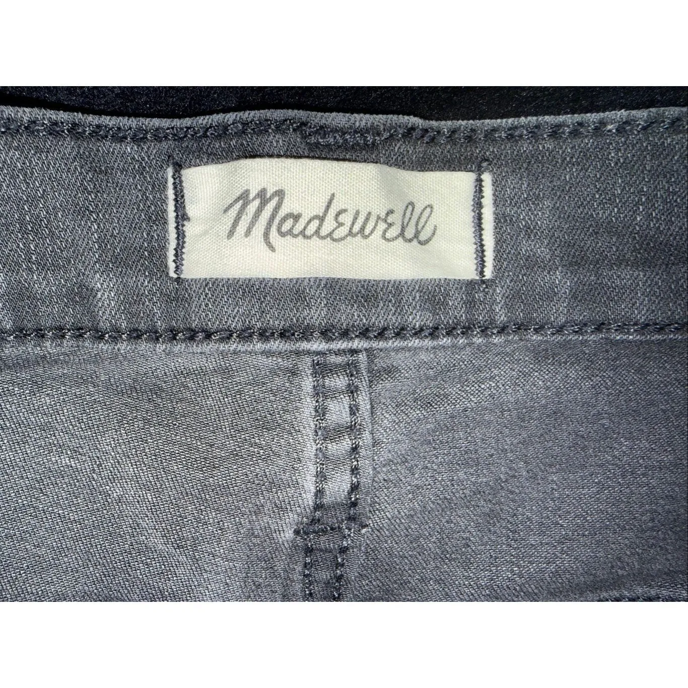 Madewell Stovepipe Black Denim Raw Hem High Rise Jeans Size 29 #768 - Image 6
