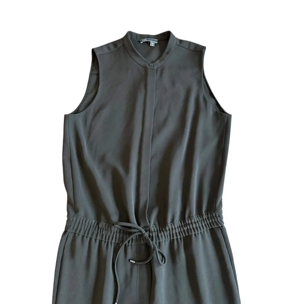 Vince Grey Sleeveless Jumpsuit Drawstring Waist Dressy Casual Size 6 Women's - Image 3