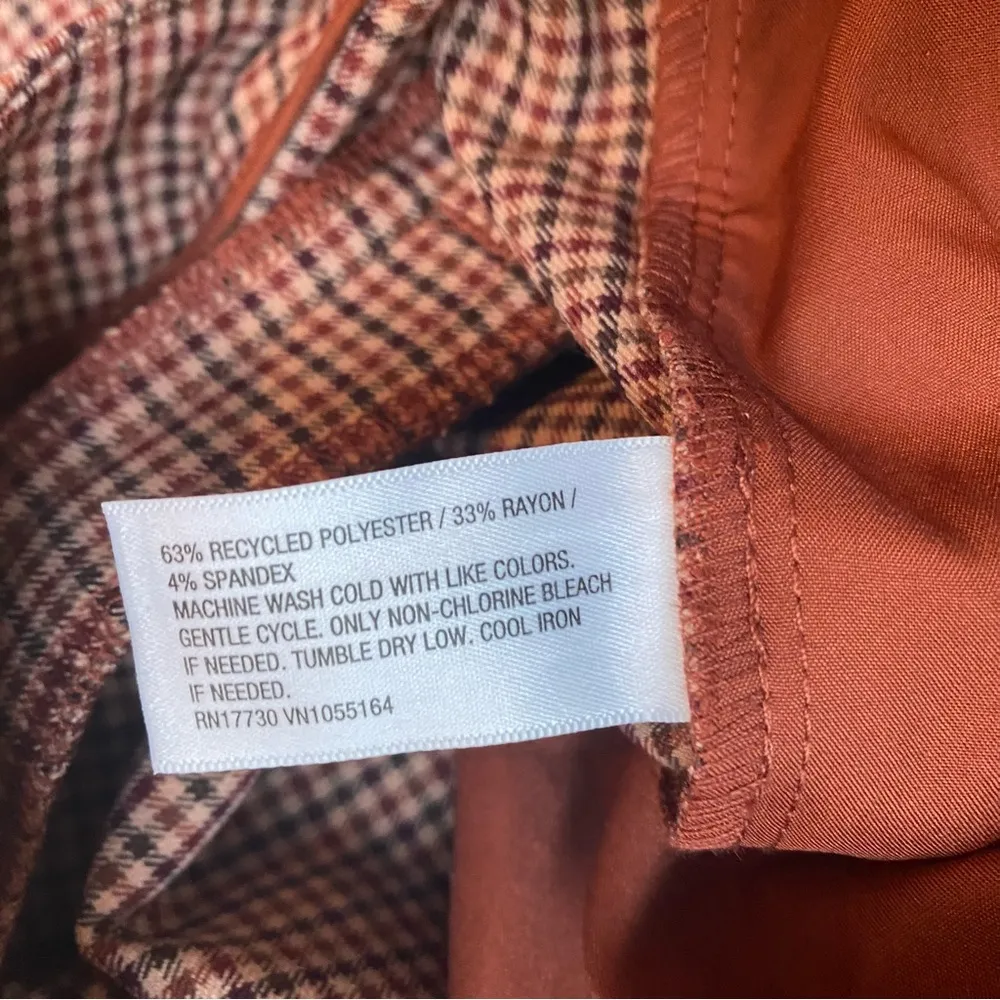 A New Day Wide Leg High Rise Trousers in Brown Plaid - Image 5