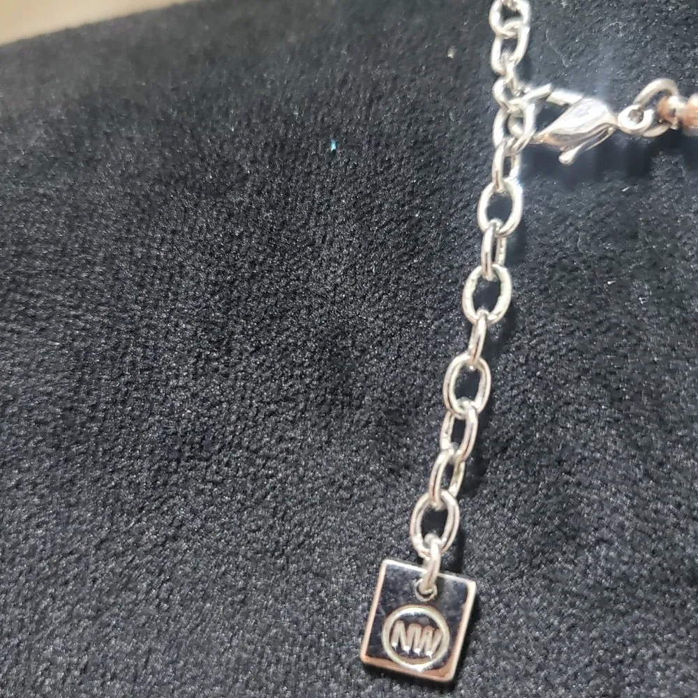 Nine West Womens Fashion Black Cord & Silver Tone Necklace with Lobster Clasp - Image 6