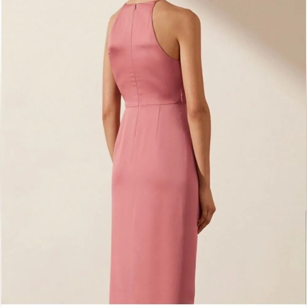 Shona Joy NEW Luxe Tie Sleeveless Midi Dress in Rose Size 10 - Image 4