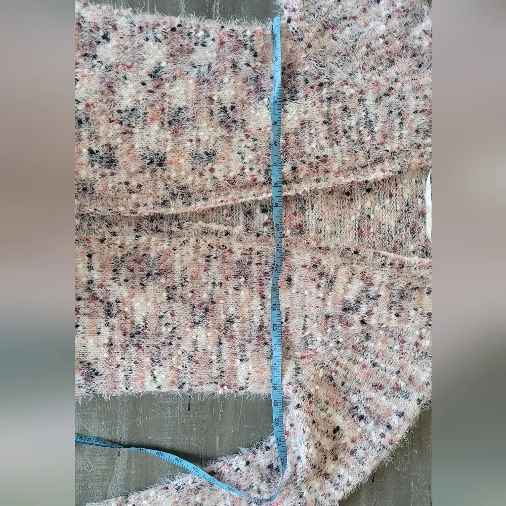 Torrid Fuzzy Multicolor Popcorn Knit Open Front Cardigan Size 0 (12) - Image 8