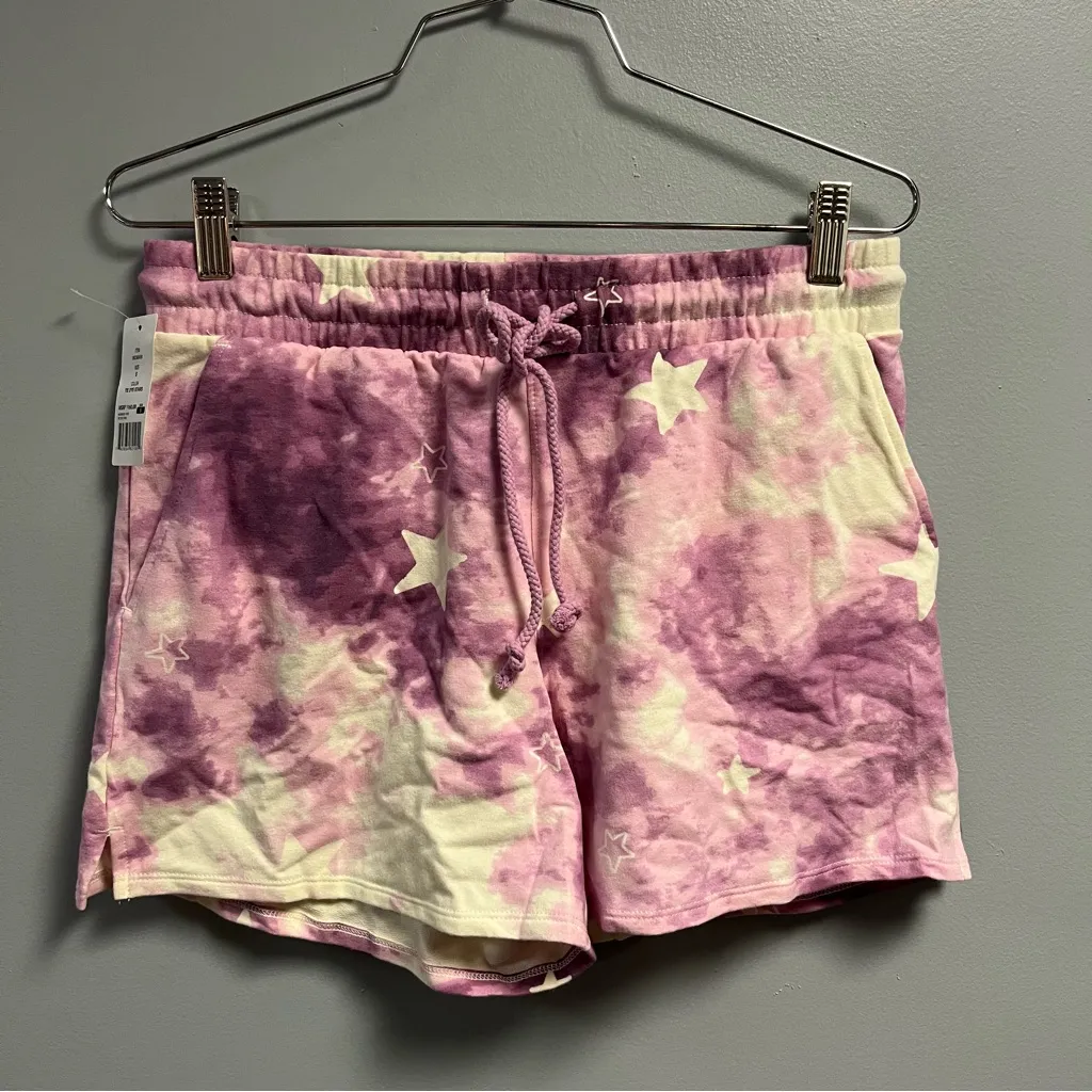 Wildfox Lounge Set Tie Dye Stars in Purple & White Sz S NWT Sweatshirt & Shorts - Image 8
