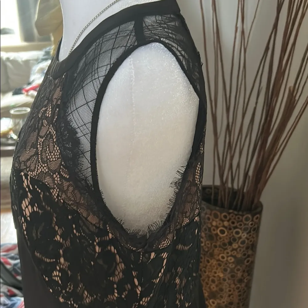 Greilyn .Black and Lace Sleeveless Dress - Image 3