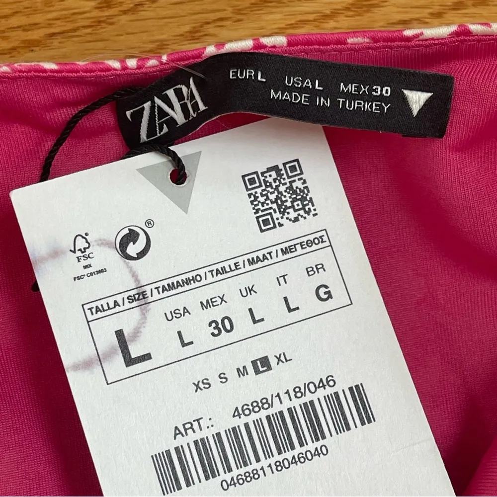 ZARA Floral Corset Bodysuit Pink & White thin streps sleeveless Sz L - Image 13