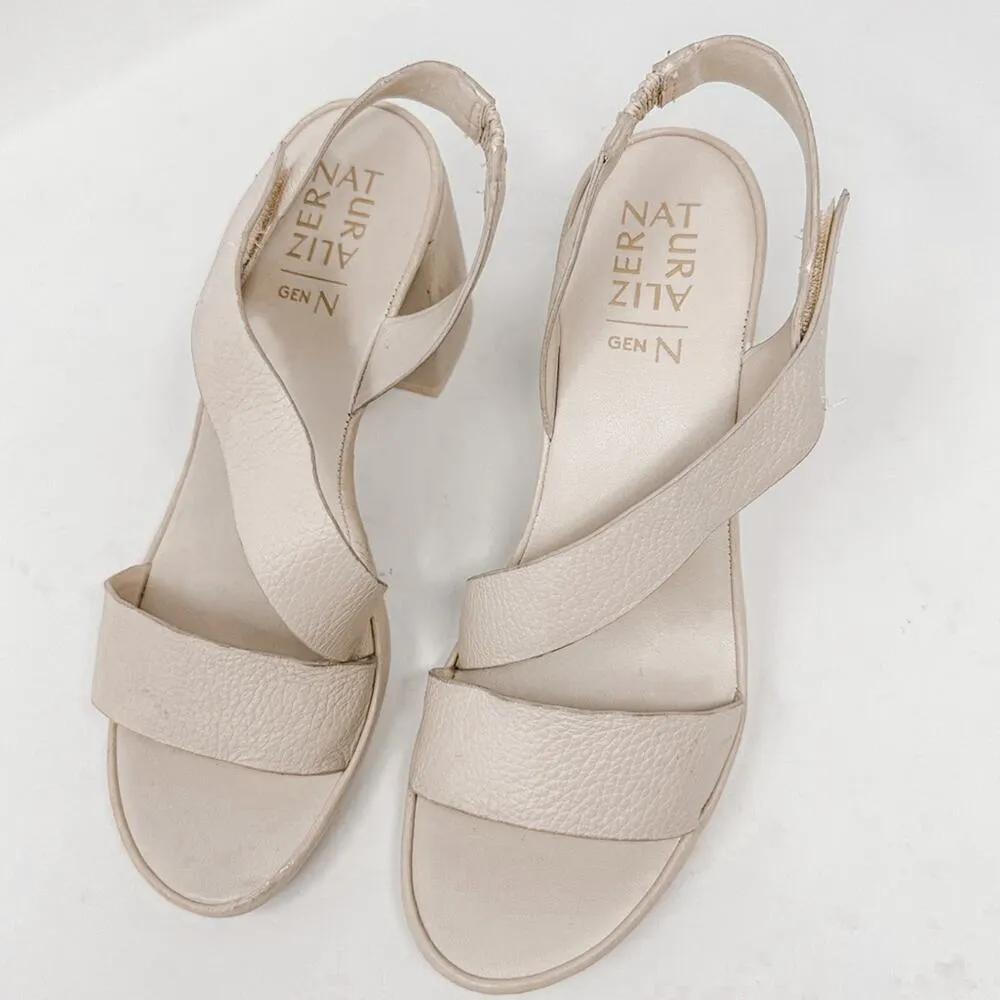 Naturalizer Genn-Skip Ivory Leather Ankle Strap Sandals, EUC, Size 9, MSRP $140 - Image 3