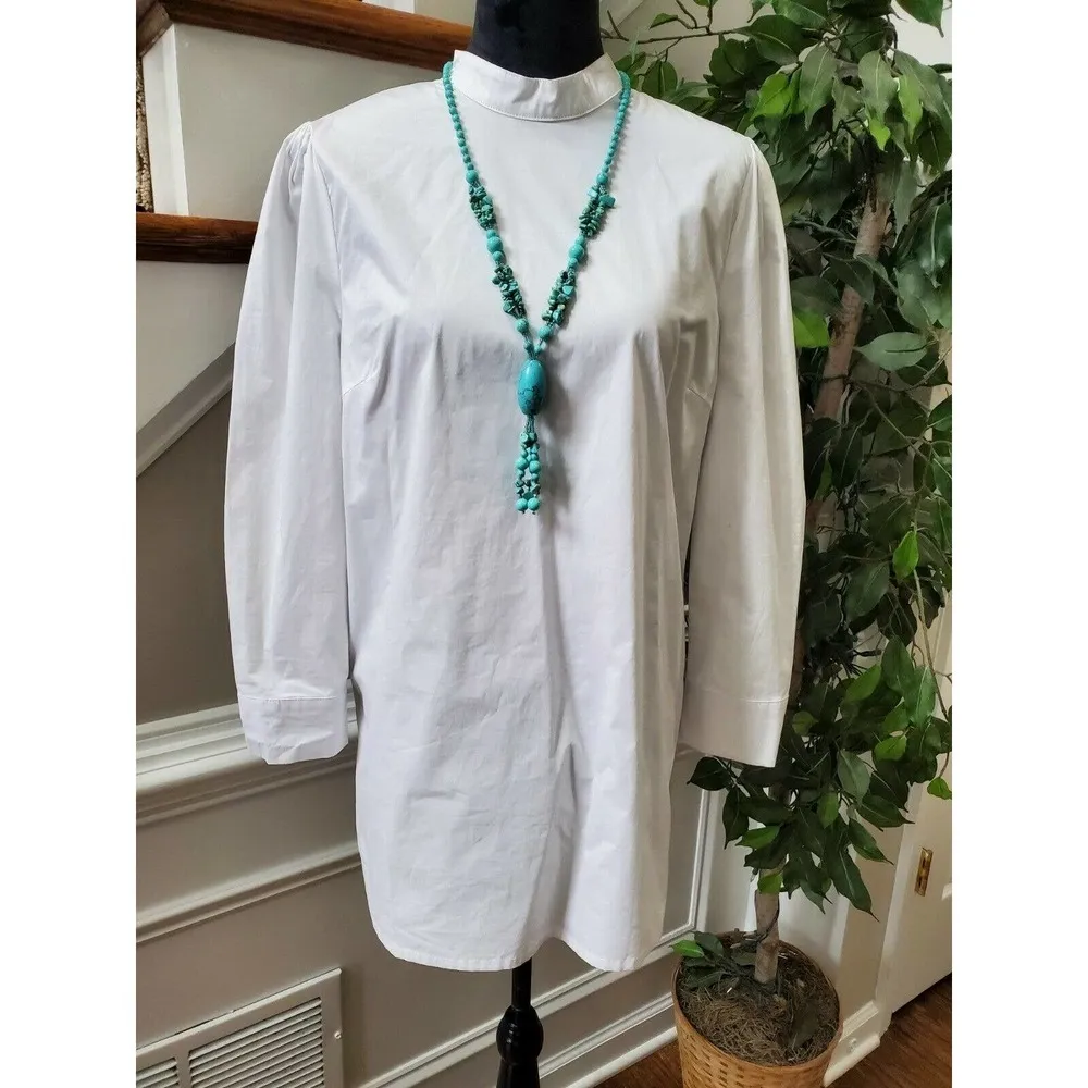 Boohoo Petite Women's White Cotton Laura Admiral Style Woven Shift Dress Size 8P - Image 12