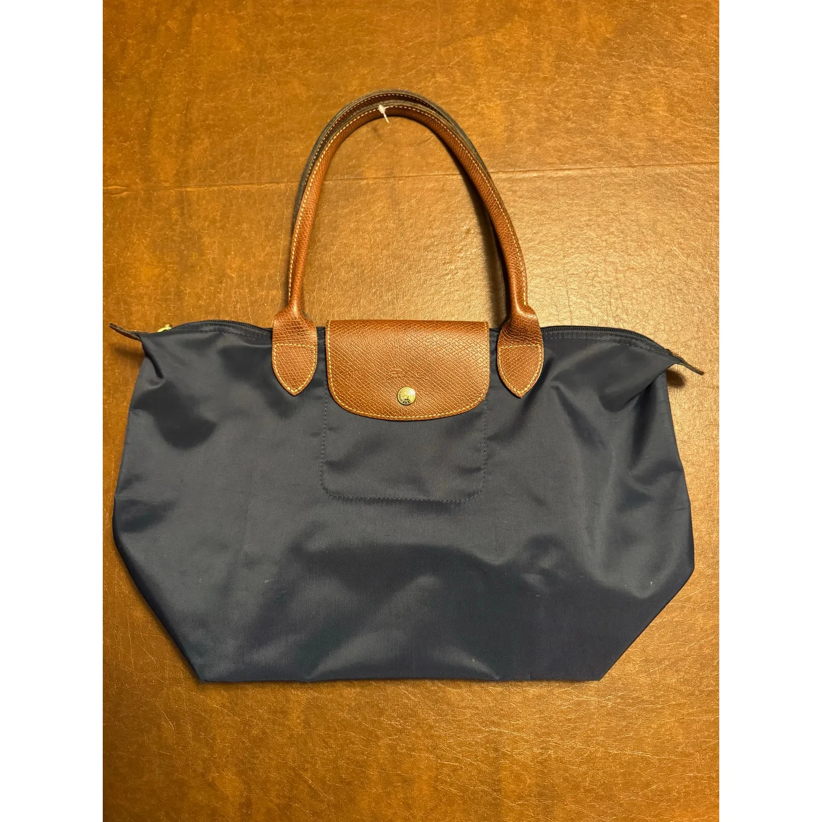 Longchamp Le Pliage Medium Nylon Shoulder Tote - Navy - Image 4