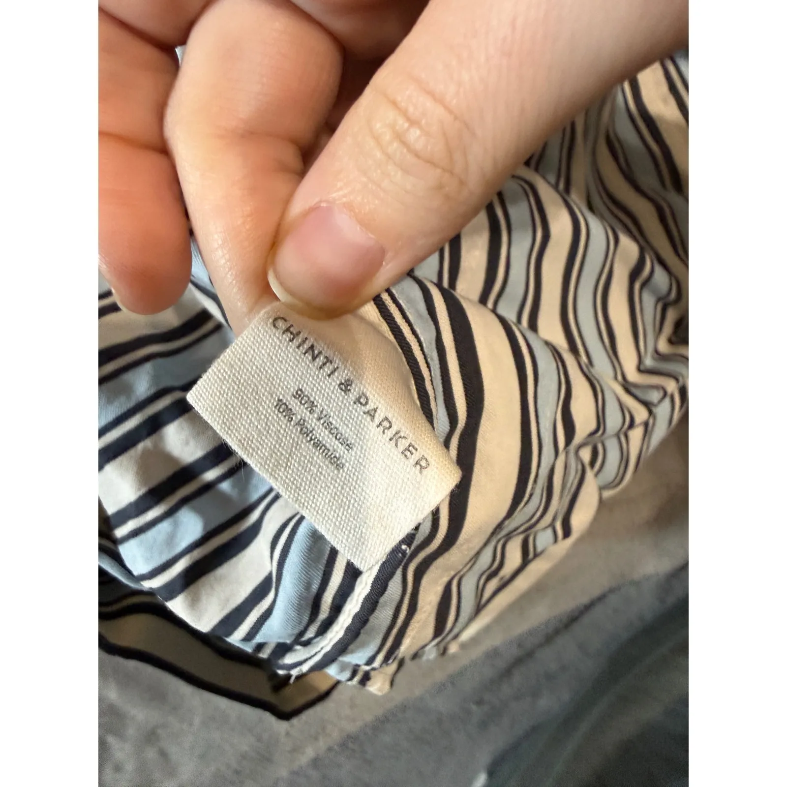 NWOT Chinti & Parker Size 6 Light Blue Cream Navy Midsummer Relaxed Shorts - Image 8