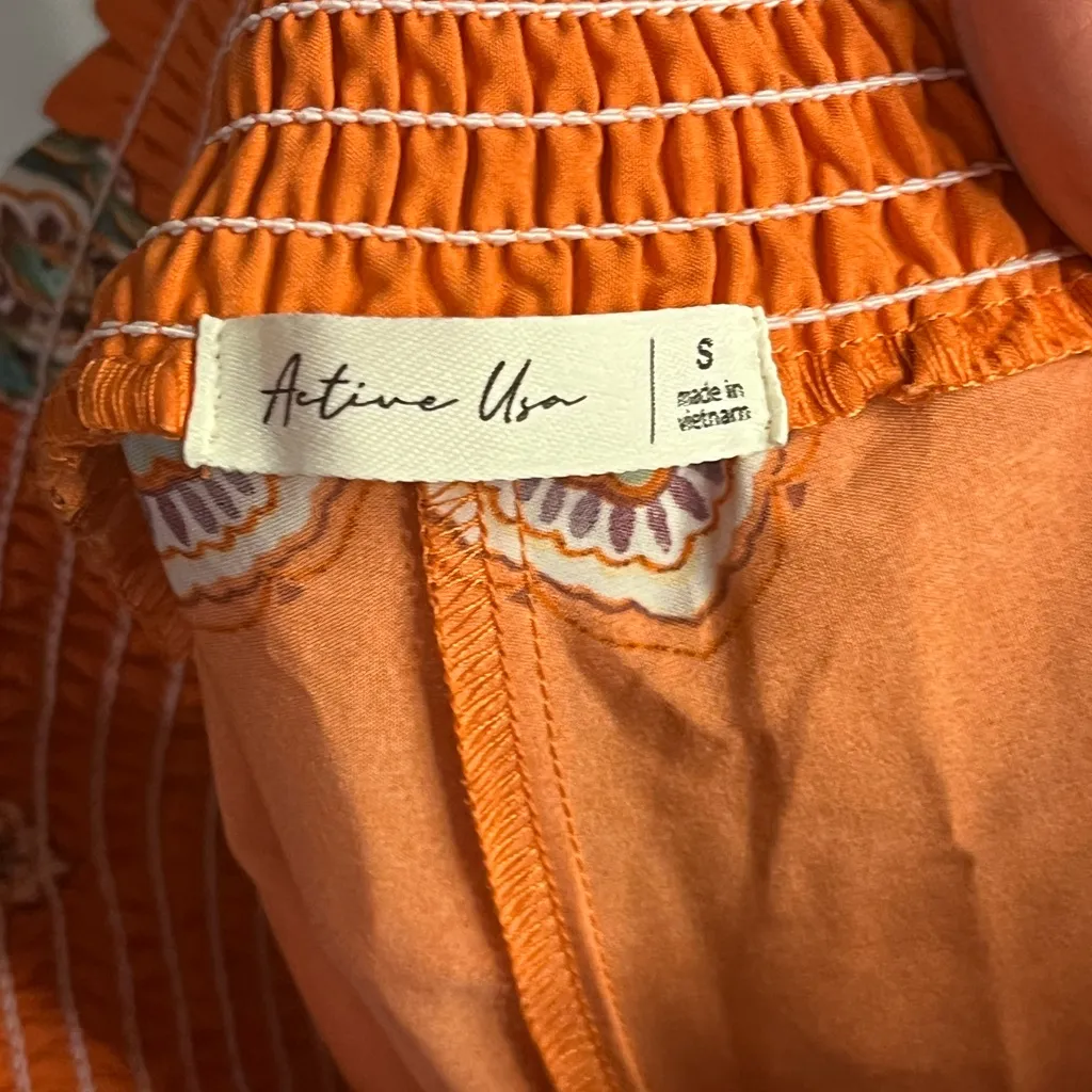 Active USA Orange Track Pants with Elastic Waistband - Image 3