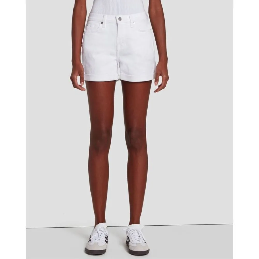 7 For All Mankind Mid Toll White Denim Short - Image 3