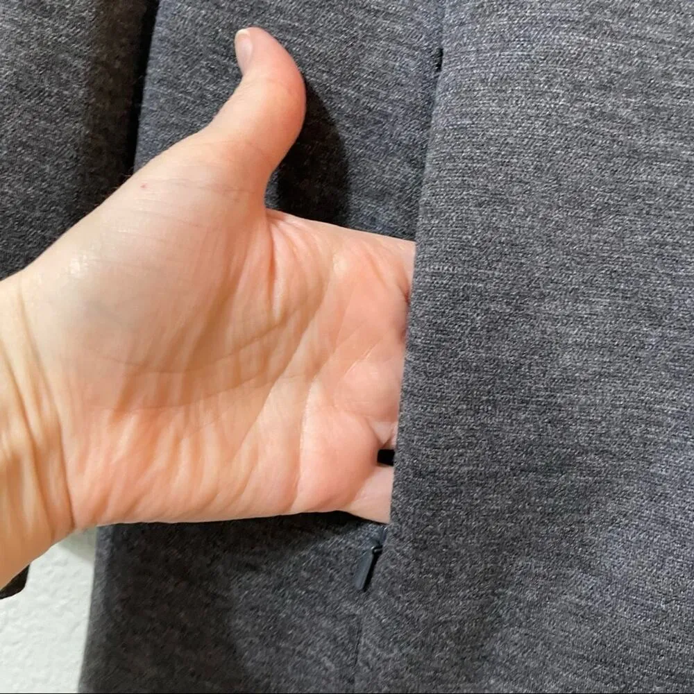 Worth Grey Wool Full Zip Fitted Jacket Blazer Womans 4 Preppy Office Work Gray - Image 4