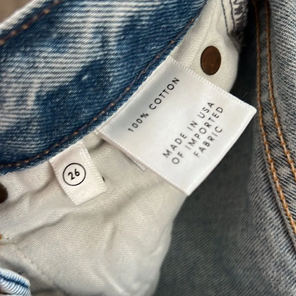 Grlfrnd High Rise‎ Karolina Cotton Distressed Straight Leg Women's Jeans size 26 - Image 7