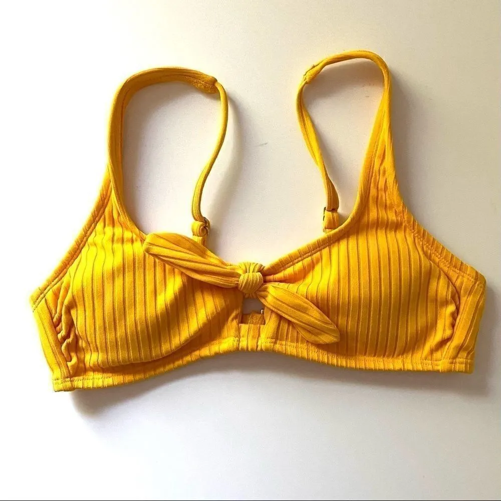 Xhilaration golden yellow bikini top medium bow - Image 2