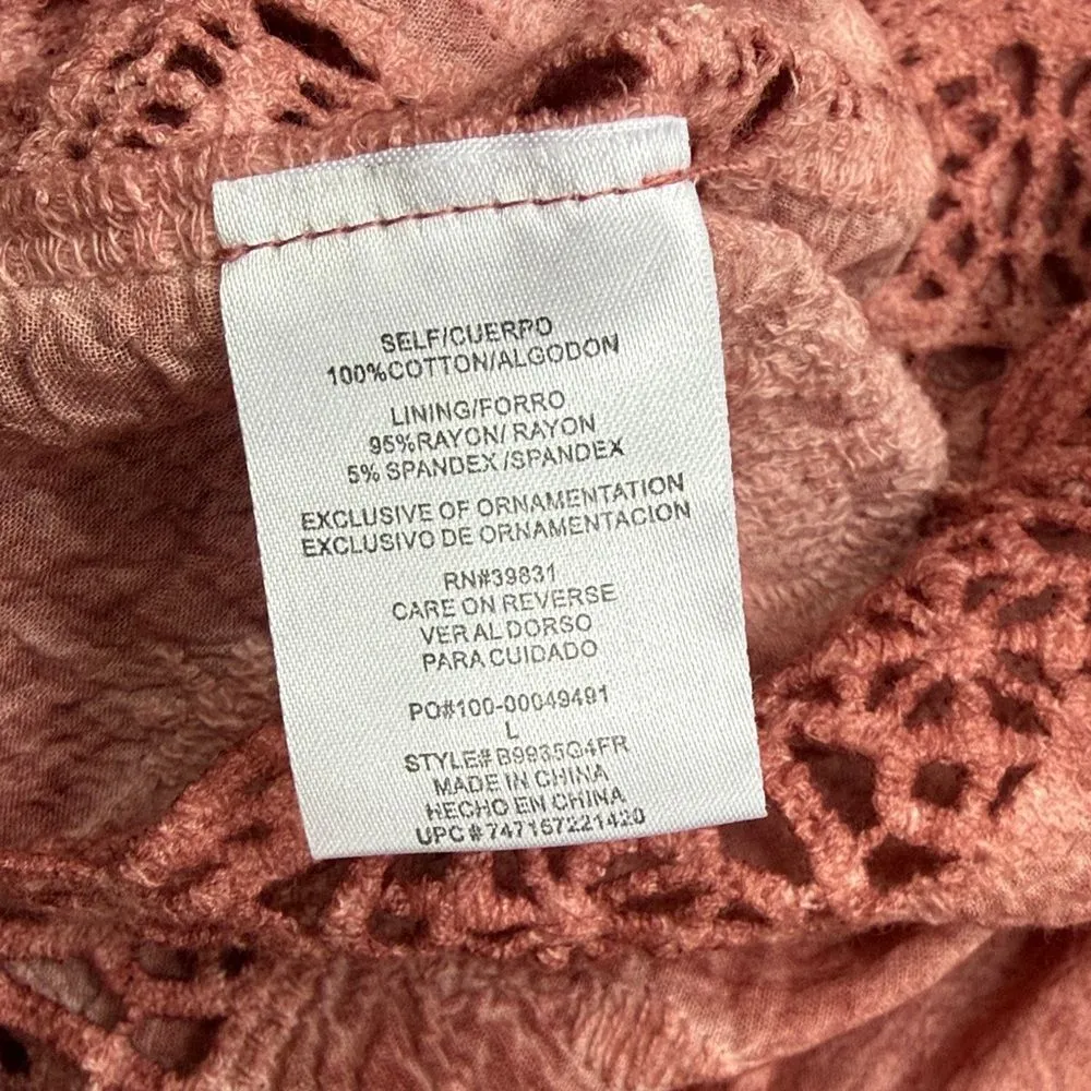 Democracy Chic Coral Lace Accent Blouse - Image 5