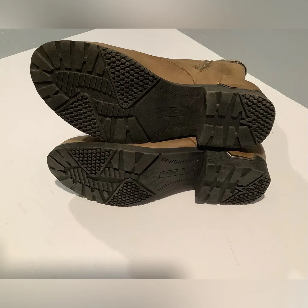 White Mountain Tan Combat Boots with Knit Cuff - Image 4