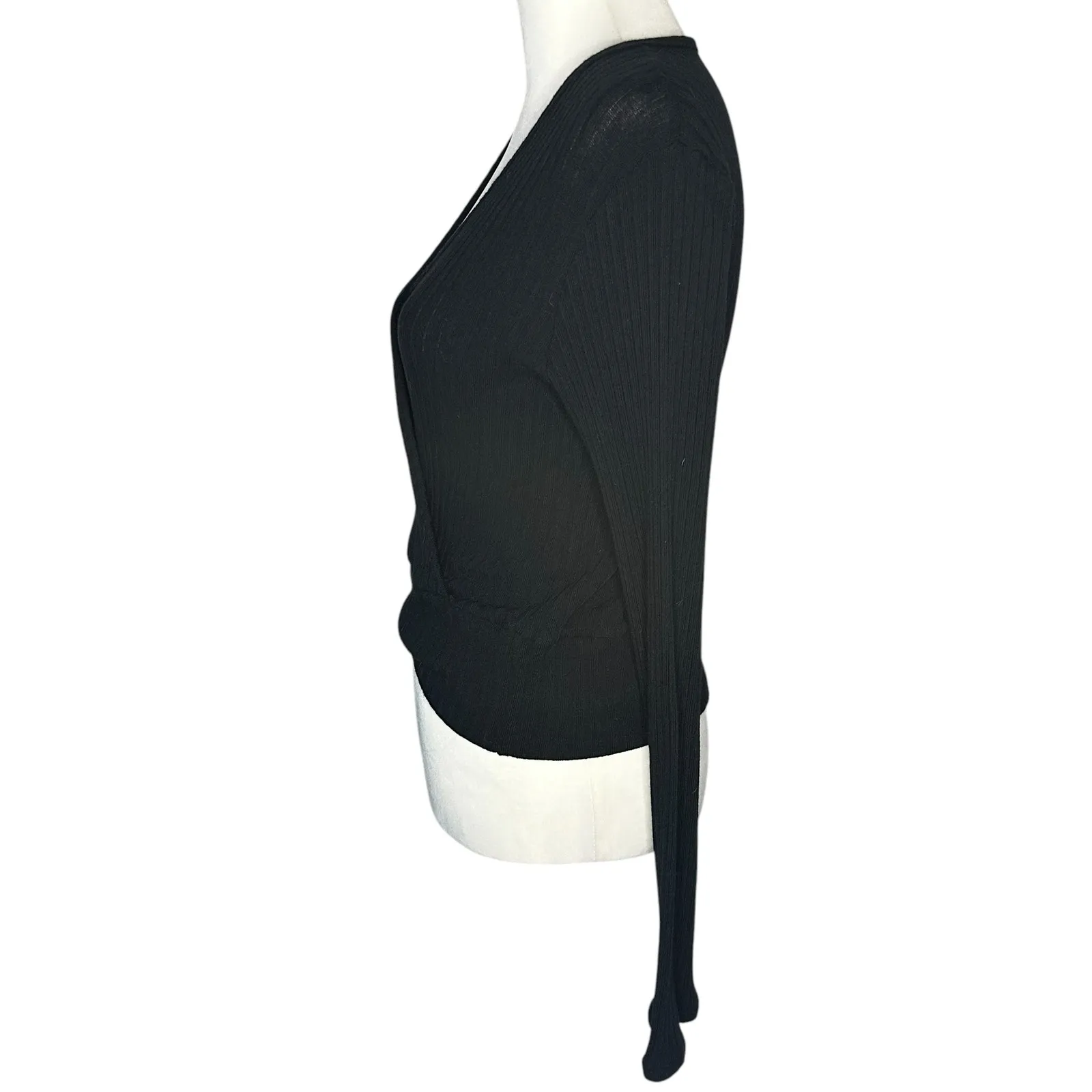 Magic Fit Large Black Long Sleeve top V Neck - Image 3