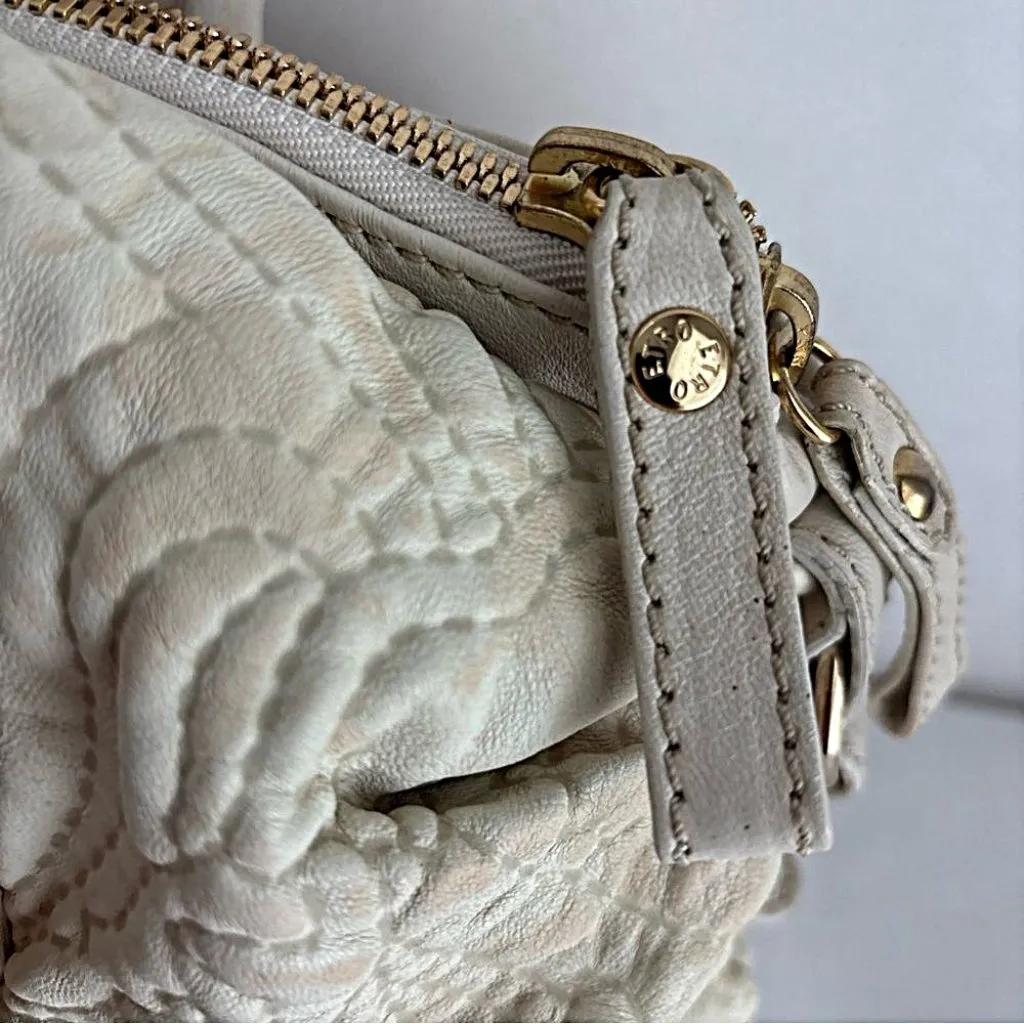 Etro Milano rare Quilted Beige Handbag Leather Trim 1B896 - Image 7