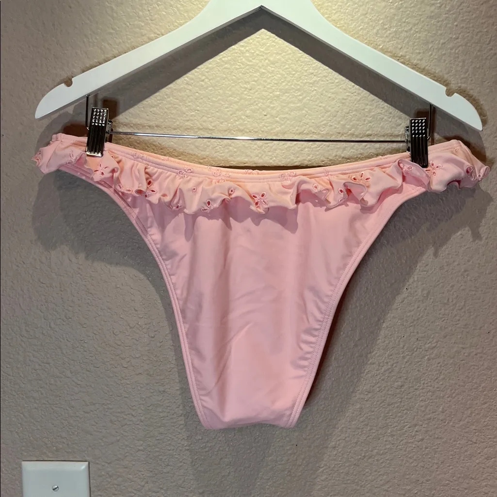 New Wild Fable Ruffle Waist Eyelet Low-Rise High Leg Cheeky Bikini Bottom NWT - Image 6