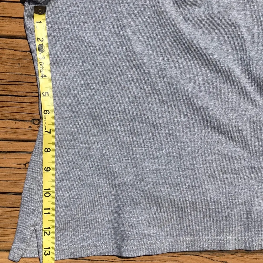 U.S. POLO ASSN. Preppy Collegiate Short Sleeve Gray Polo Y2K  Cropped Sz L - Image 8