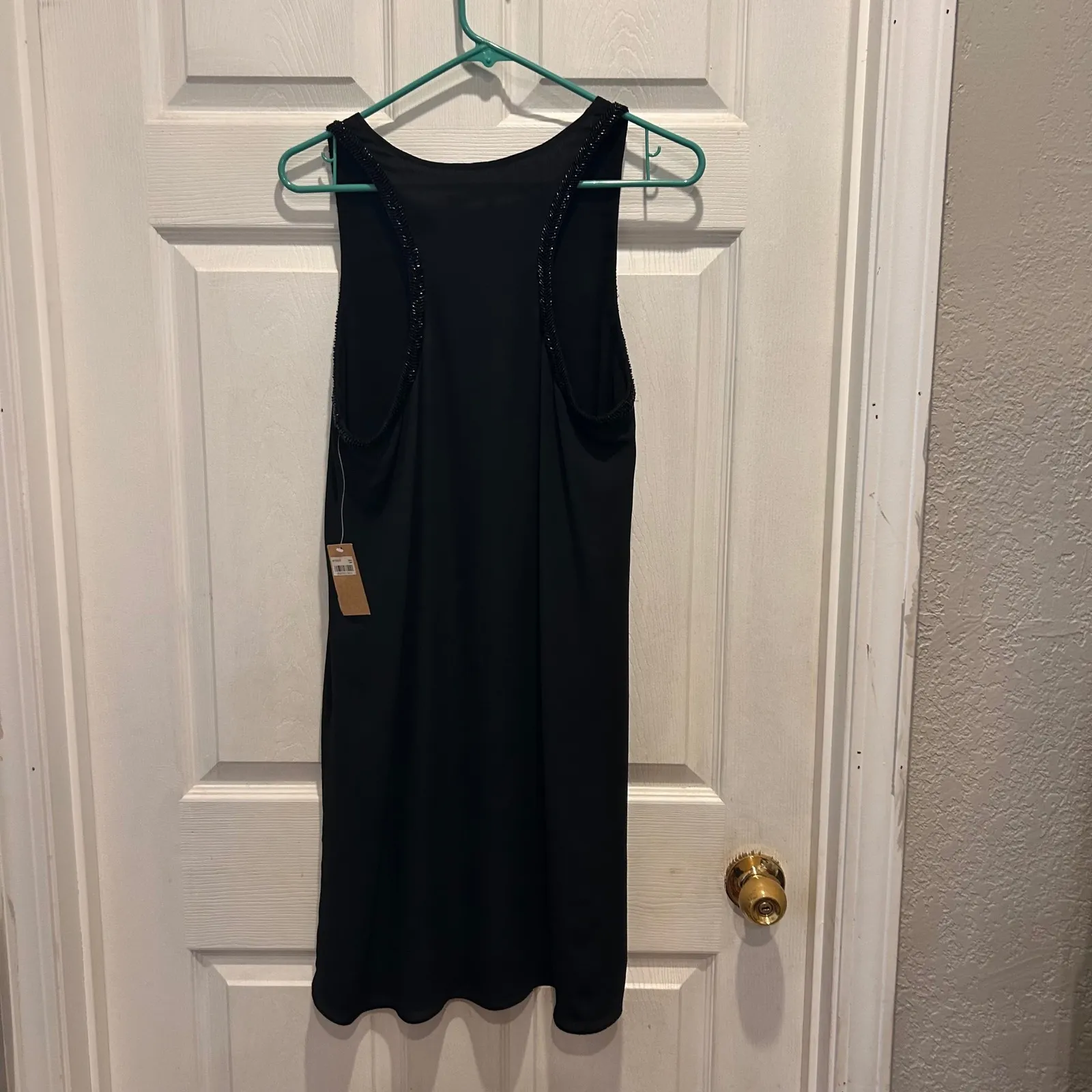 NWT Rachel Roy Black Dress L Beaded‎ Sleeveless Tank Mini Cocktail Party Lined Size L - Image 4