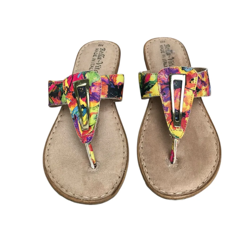 Bella Vita Italy Leather Upper Multicolor Thong flip flop Sandal. SZ.9 - Image 4