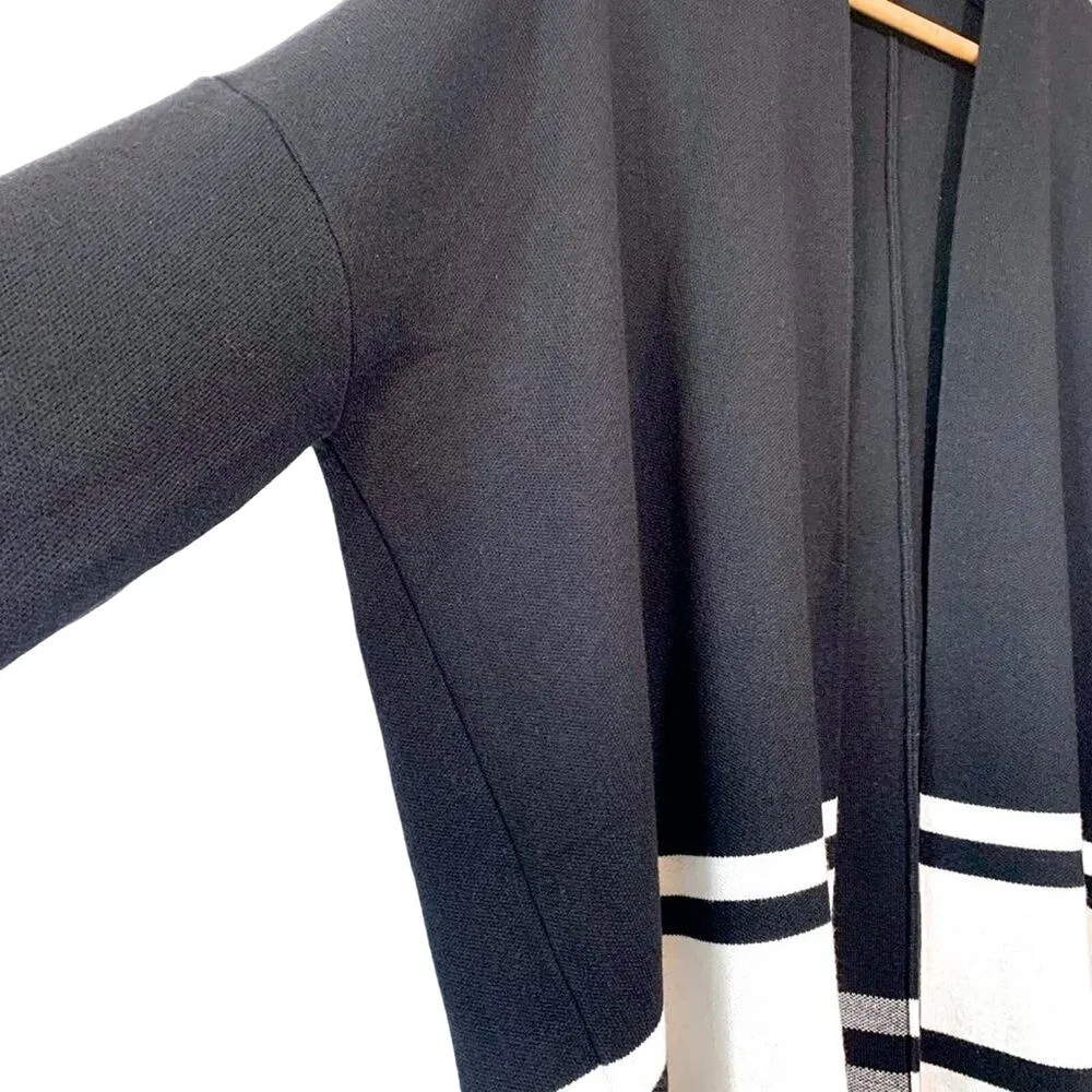 NVLT Pippa Bold Stripe Oversized Cardigan Sweater Anthropologie Black White XS - Image 5