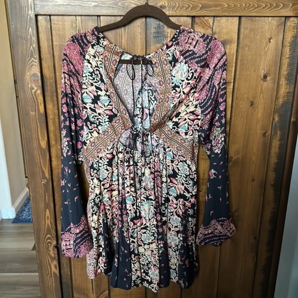 Free People Stevie Printed Long Sleeve Tunic Dress, Size S - Image 4