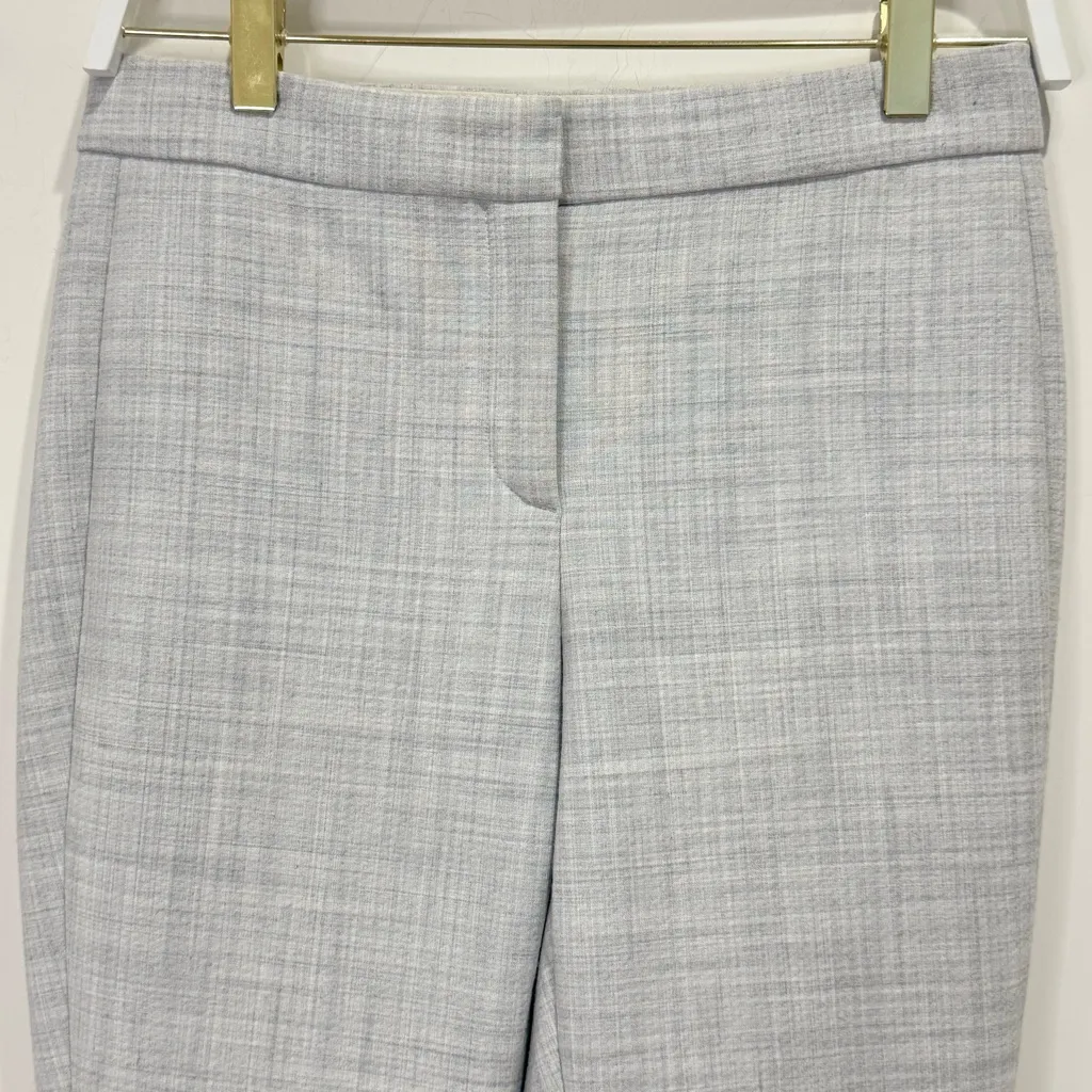 Theory Erstina Pioneer Crop Flare Trousers Pants 0 Light Grey Melange Workwear - Image 8