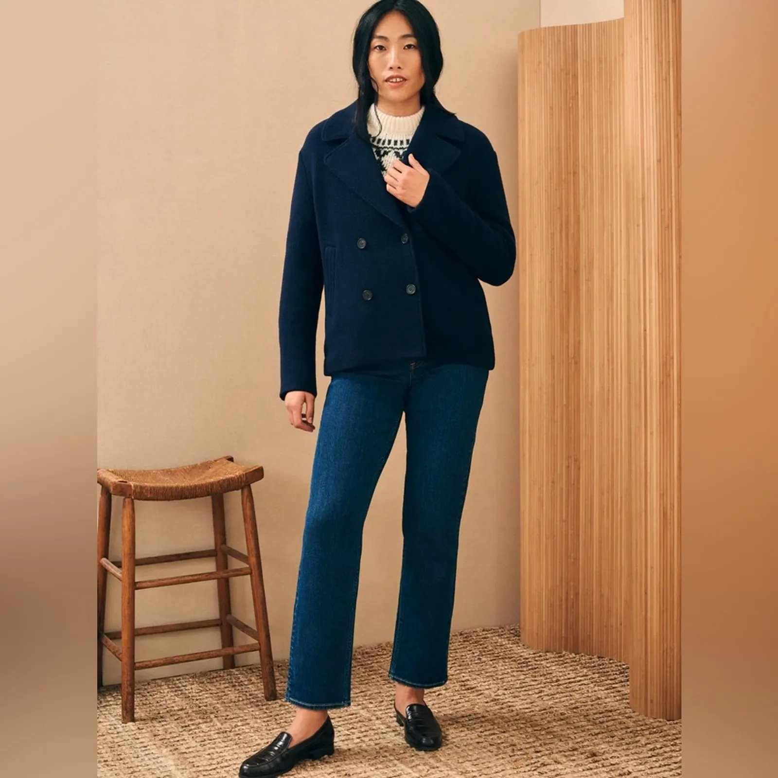 Faherty Atlantic Knit Peacoat Navy L - Image 4